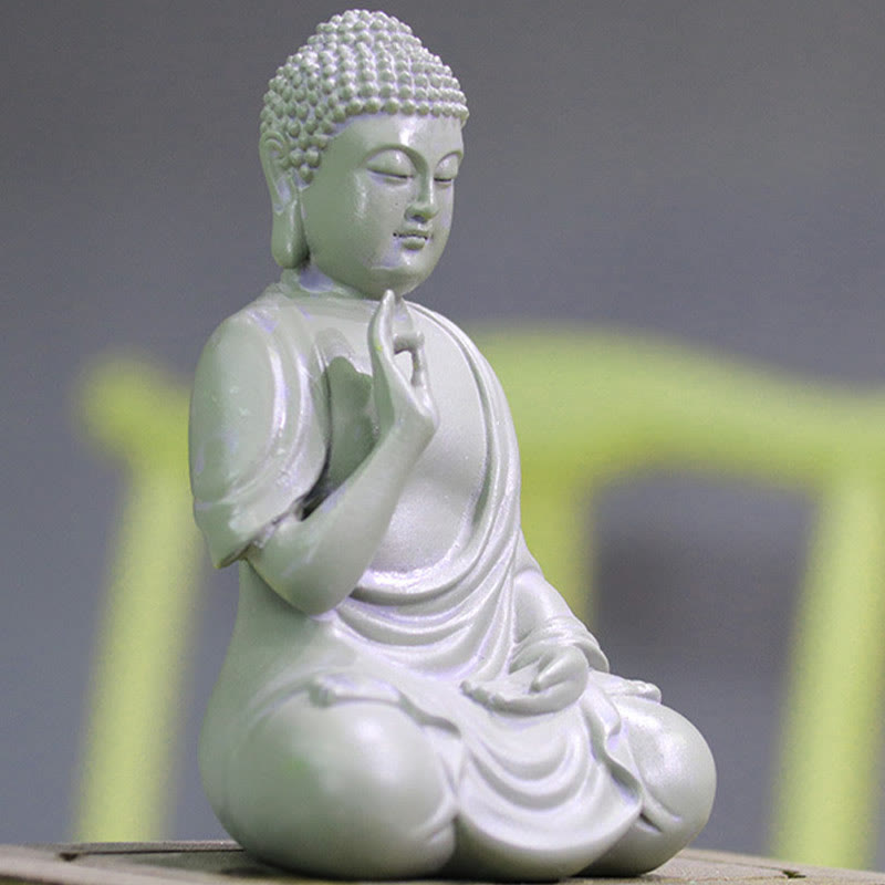 Buddha Stones Petite Méditation Prière Résine Statue de Bouddha Compassion Décoration de Bureau à Domicile - image 2