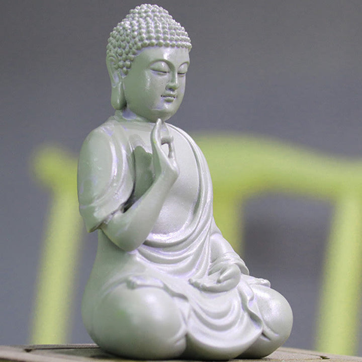 Buddha Stones Petite Méditation Prière Résine Statue de Bouddha Compassion Décoration de Bureau à Domicile - image 2