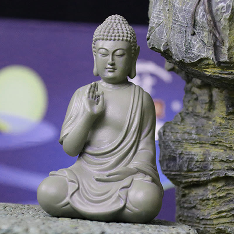 Buddha Stones Petite Méditation Prière Résine Statue de Bouddha Compassion Décoration de Bureau à Domicile - image 8