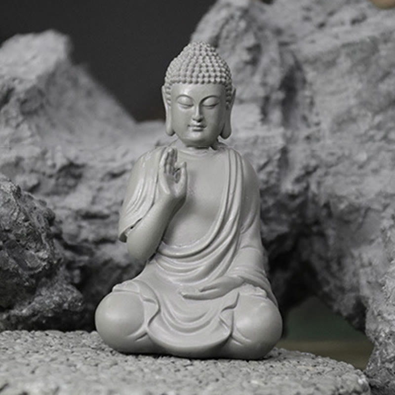 Buddha Stones Petite Méditation Prière Résine Statue de Bouddha Compassion Décoration de Bureau à Domicile - image 11