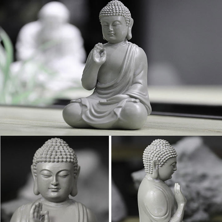 Buddha Stones Petite Méditation Prière Résine Statue de Bouddha Compassion Décoration de Bureau à Domicile - image 4