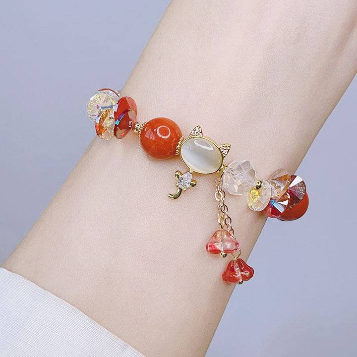Bracelet d'équilibre pour chat en cristal vert améthyste et cristal rouge Buddha Stones - image 14