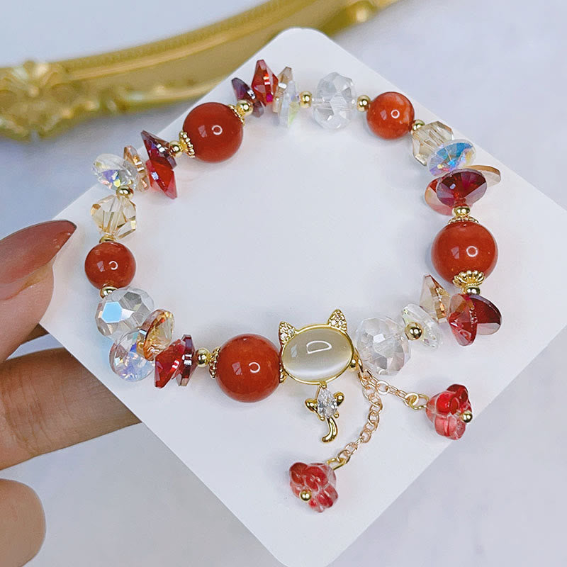 Bracelet d'équilibre pour chat en cristal vert améthyste et cristal rouge Buddha Stones - image 12
