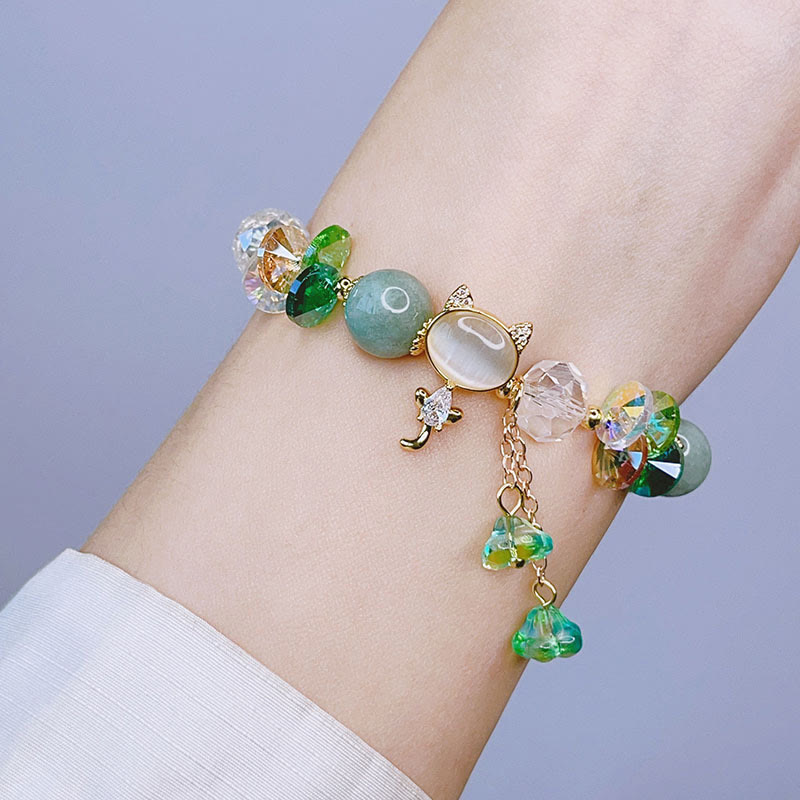 Bracelet d'équilibre pour chat en cristal vert améthyste et cristal rouge Buddha Stones - image 9