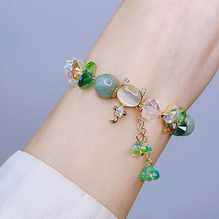 Bracelet d'équilibre pour chat en cristal vert améthyste et cristal rouge Buddha Stones - image 9
