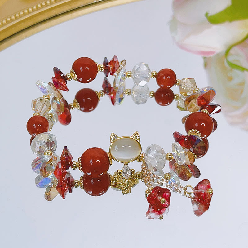 Bracelet d'équilibre pour chat en cristal vert améthyste et cristal rouge Buddha Stones - image 11