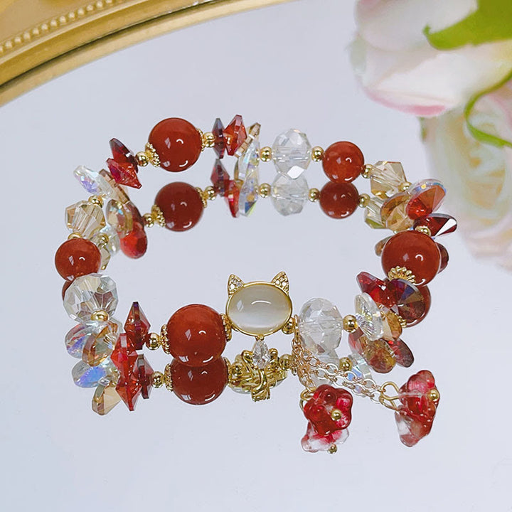Bracelet d'équilibre pour chat en cristal vert améthyste et cristal rouge Buddha Stones - image 11