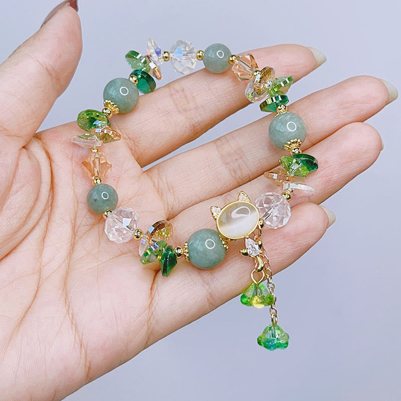Bracelet d'équilibre pour chat en cristal vert améthyste et cristal rouge Buddha Stones - image 8
