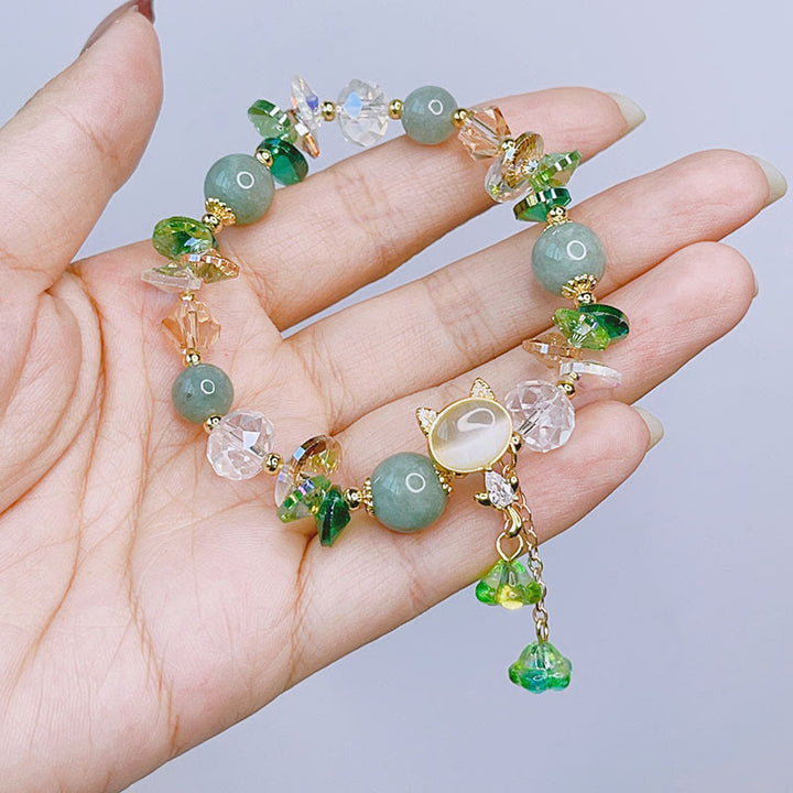 Bracelet d'équilibre pour chat en cristal vert améthyste et cristal rouge Buddha Stones - image 8