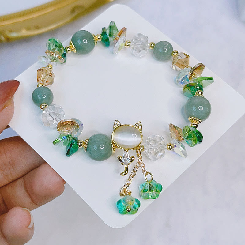 Bracelet d'équilibre pour chat en cristal vert améthyste et cristal rouge Buddha Stones - image 7
