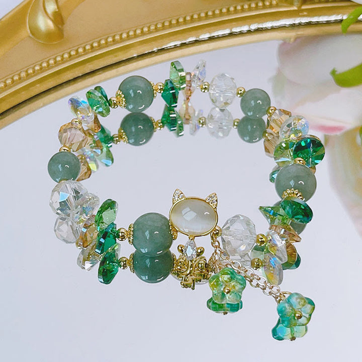Bracelet d'équilibre pour chat en cristal vert améthyste et cristal rouge Buddha Stones - image 6