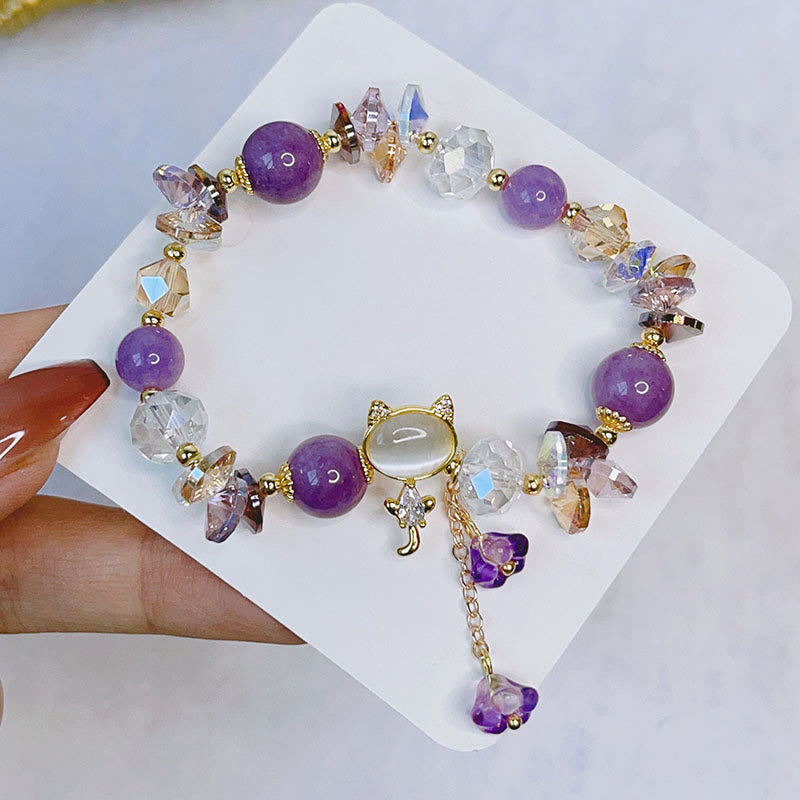 Bracelet d'équilibre pour chat en cristal vert améthyste et cristal rouge Buddha Stones - image 2