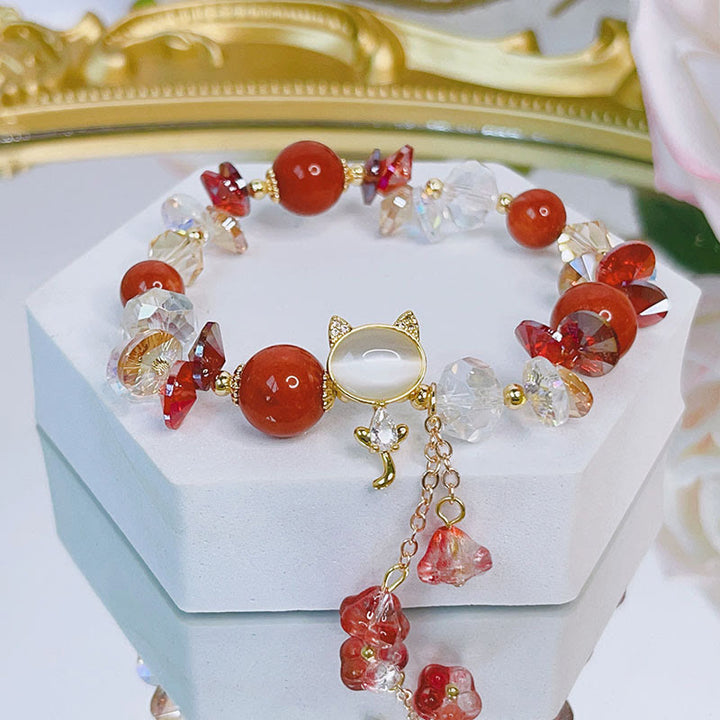 Bracelet d'équilibre pour chat en cristal vert améthyste et cristal rouge Buddha Stones - image 15