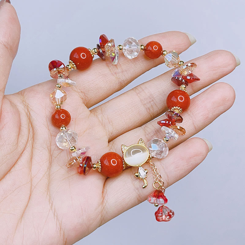 Bracelet d'équilibre pour chat en cristal vert améthyste et cristal rouge Buddha Stones - image 13