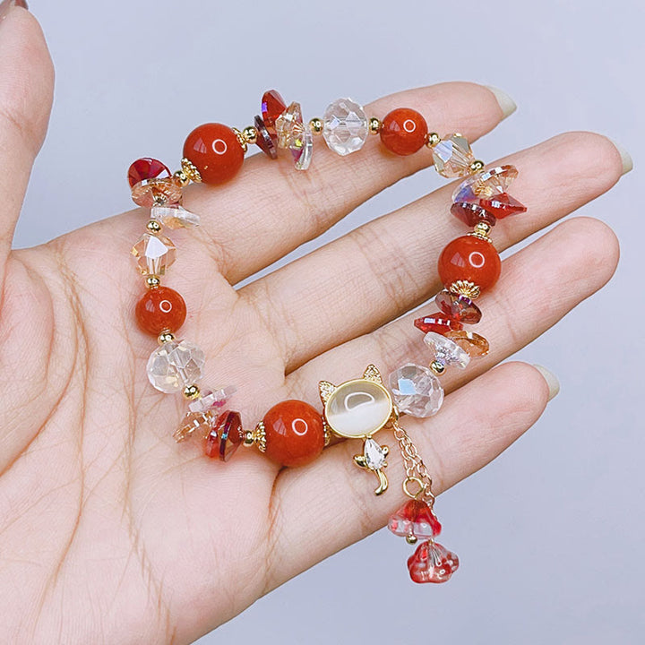 Bracelet d'équilibre pour chat en cristal vert améthyste et cristal rouge Buddha Stones - image 13