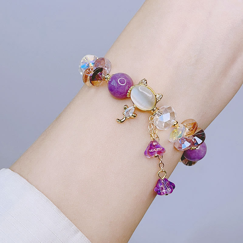 Bracelet d'équilibre pour chat en cristal vert améthyste et cristal rouge Buddha Stones - image 4
