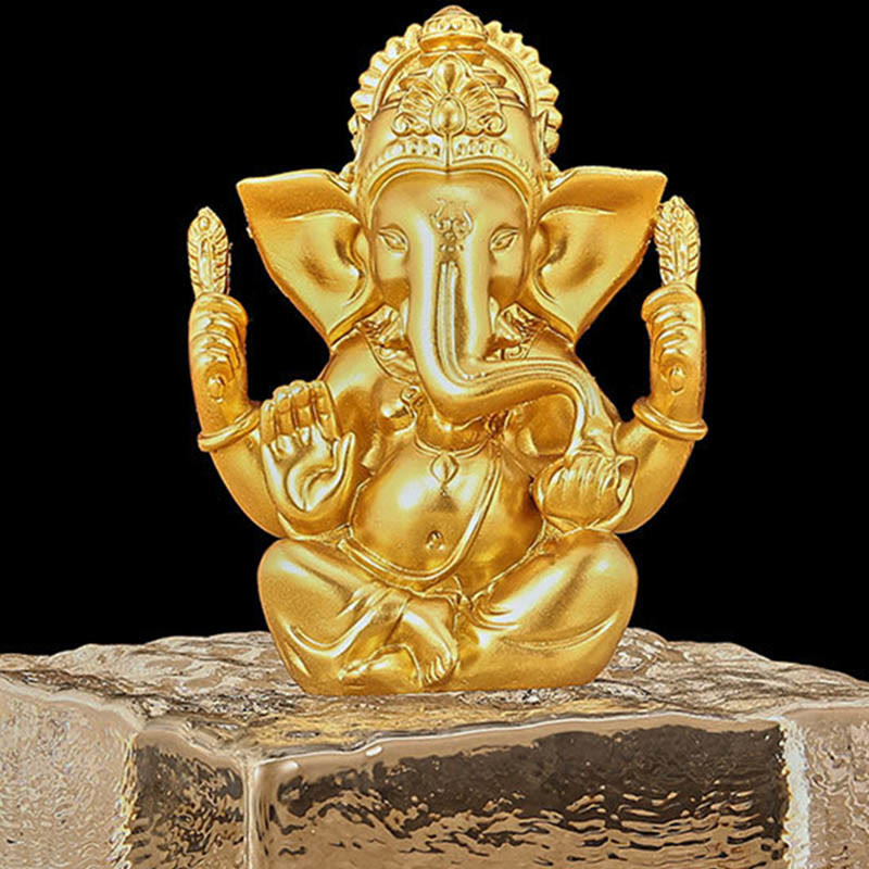Statue d'éléphant en Buddha Stones Ganesh Ganpati Transformation Décoration de maison en résine