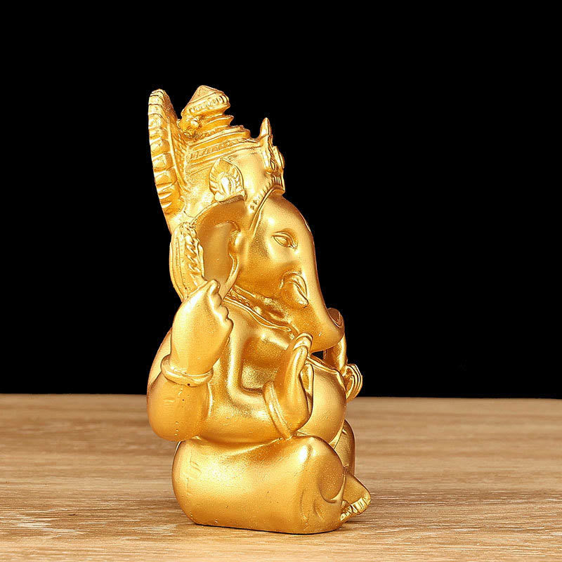 Statue d'éléphant en Buddha Stones Ganesh Ganpati Transformation Décoration de maison en résine