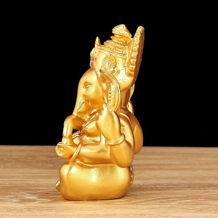 Statue d'éléphant en Buddha Stones Ganesh Ganpati Transformation Décoration de maison en résine - image 4