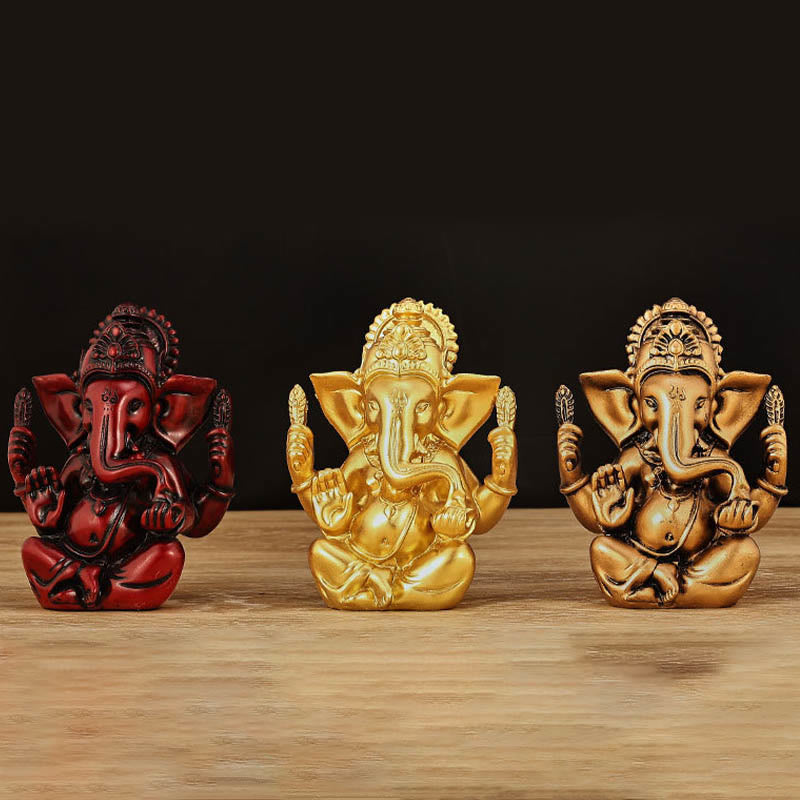 Statue d'éléphant en Buddha Stones Ganesh Ganpati Transformation Décoration de maison en résine