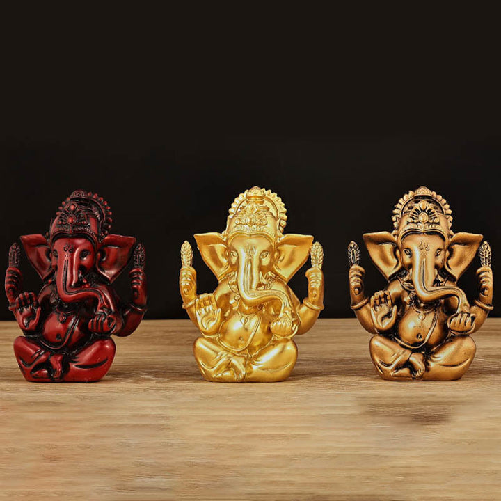 Statue d'éléphant en Buddha Stones Ganesh Ganpati Transformation Décoration de maison en résine
