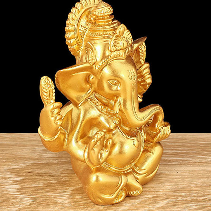Statue d'éléphant en Buddha Stones Ganesh Ganpati Transformation Décoration de maison en résine