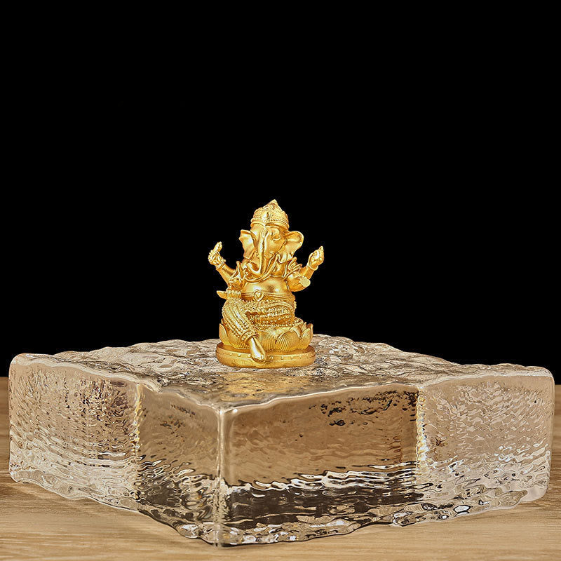 Buddha Stones Mini Petite Statue de Méditation Ganesh Ganpati Éléphant Réflexion Décoration de Maison en Résine