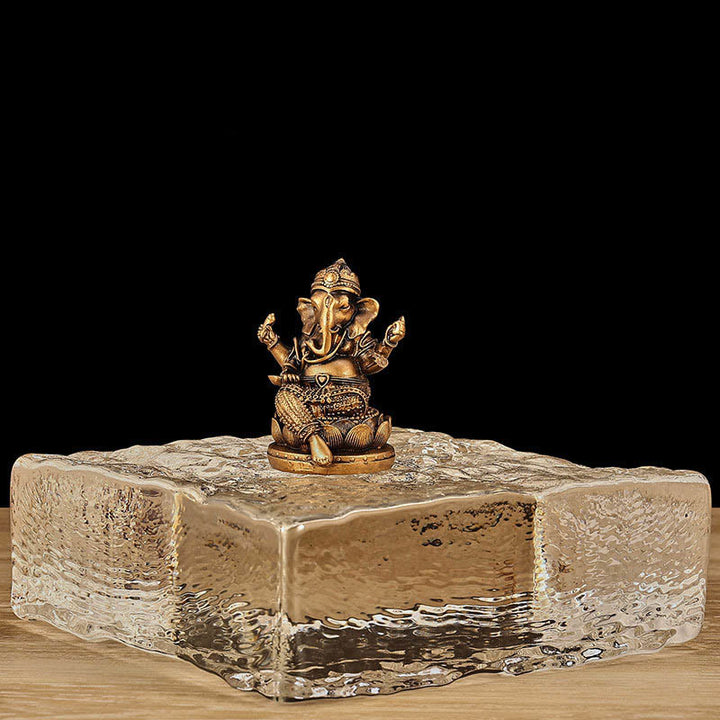 Buddha Stones Mini Petite Statue de Méditation Ganesh Ganpati Éléphant Réflexion Décoration de Maison en Résine