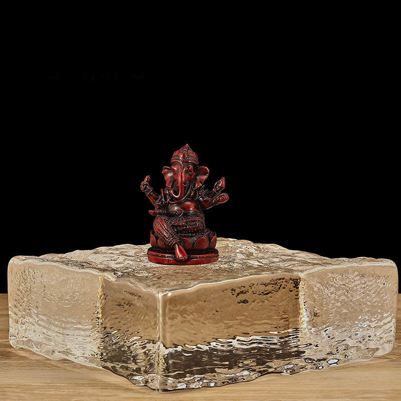 Buddha Stones Mini Petite Statue de Méditation Ganesh Ganpati Éléphant Réflexion Décoration de Maison en Résine