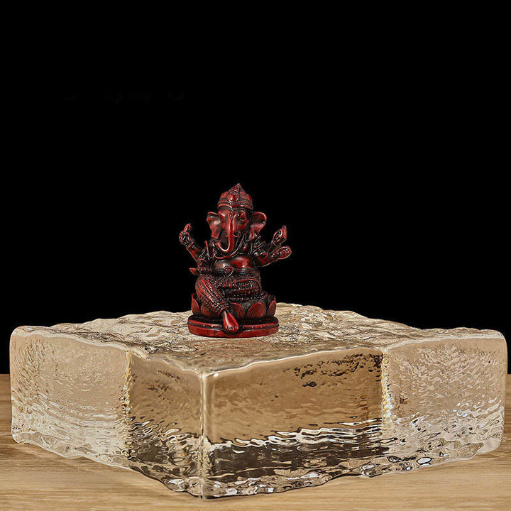 Buddha Stones Mini Petite Statue de Méditation Ganesh Ganpati Éléphant Réflexion Décoration de Maison en Résine