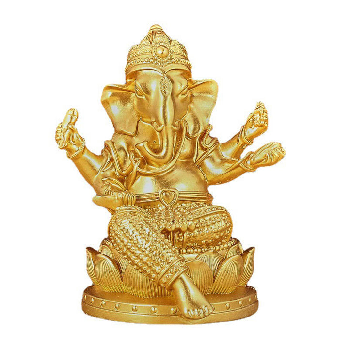 Buddha Stones Mini Petite Statue de Méditation Ganesh Ganpati Éléphant Réflexion Décoration de Maison en Résine