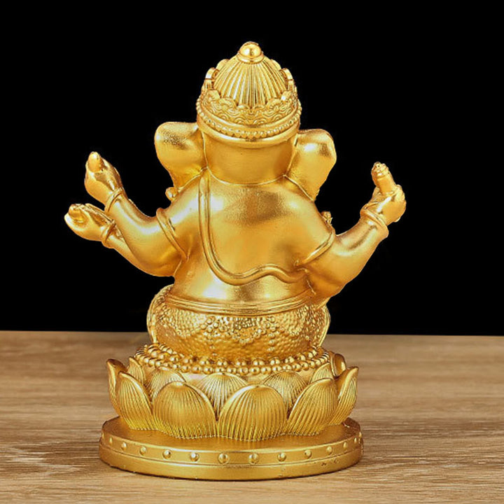 Buddha Stones Mini Petite Statue de Méditation Ganesh Ganpati Éléphant Réflexion Décoration de Maison en Résine