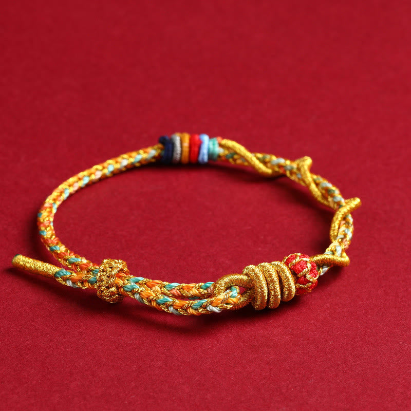 Bracelet tressé de protection de l'année du serpent avec cordon rouge et Buddha Stones
