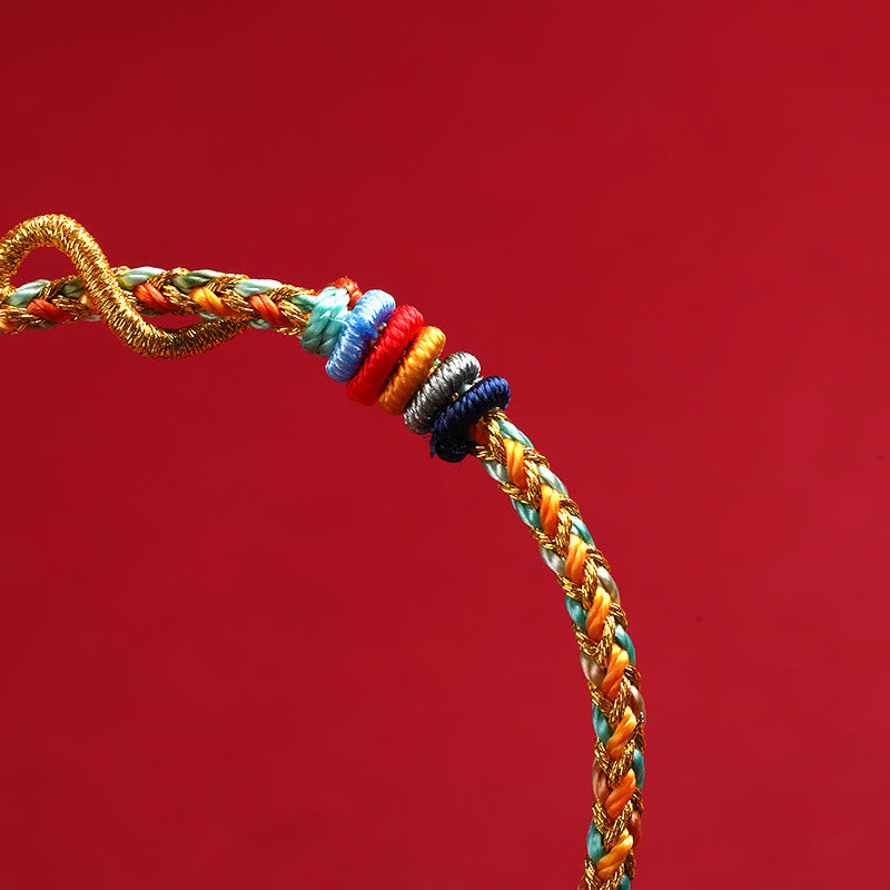 Bracelet tressé de protection de l'année du serpent avec cordon rouge et Buddha Stones