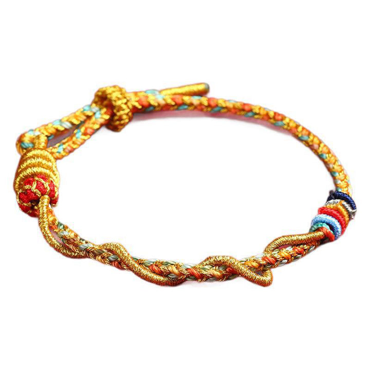 Bracelet tressé de protection de l'année du serpent avec cordon rouge et Buddha Stones