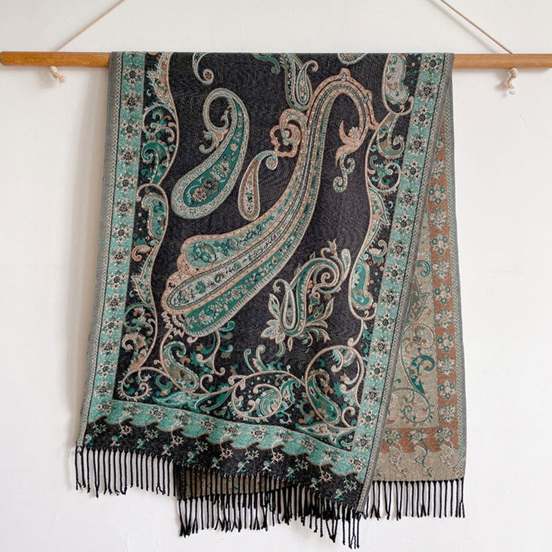 Écharpe de voyage confortable en forme de fleur de cajou tibétaine Buddha Stones pour l'automne et l'hiver - image 7