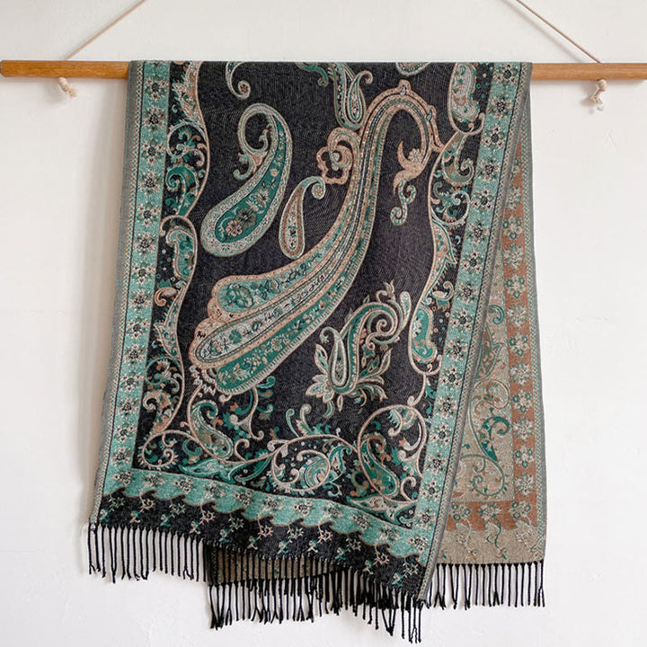 Écharpe de voyage confortable en forme de fleur de cajou tibétaine Buddha Stones pour l'automne et l'hiver - image 7