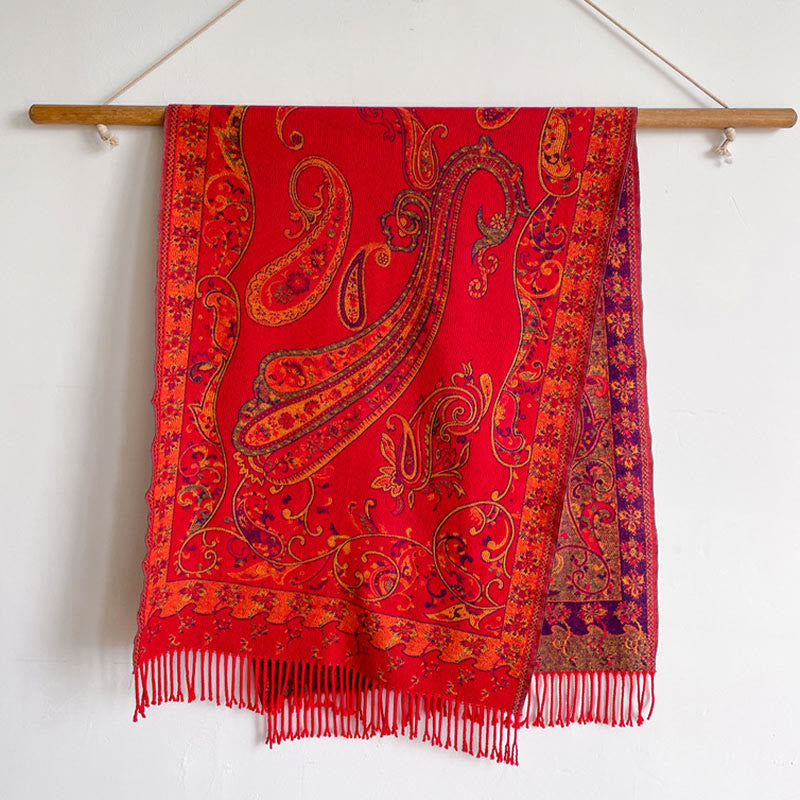 Écharpe de voyage confortable en forme de fleur de cajou tibétaine Buddha Stones pour l'automne et l'hiver - image 16