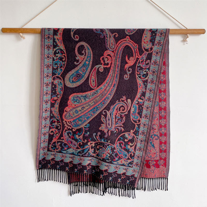 Écharpe de voyage confortable en forme de fleur de cajou tibétaine Buddha Stones pour l'automne et l'hiver - image 27