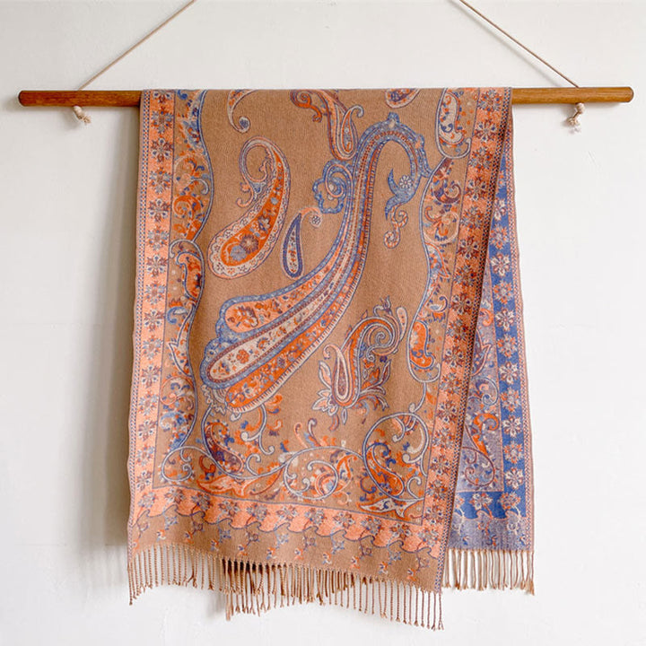 Écharpe de voyage confortable en forme de fleur de cajou tibétaine Buddha Stones pour l'automne et l'hiver - image 33