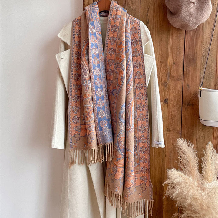 Écharpe de voyage confortable en forme de fleur de cajou tibétaine Buddha Stones pour l'automne et l'hiver - image 35