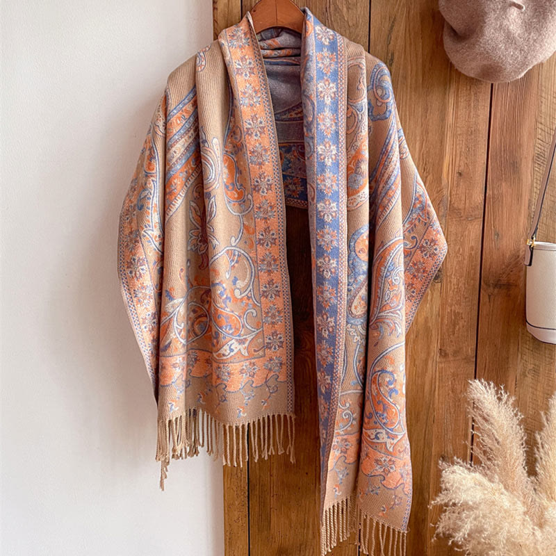 Écharpe de voyage confortable en forme de fleur de cajou tibétaine Buddha Stones pour l'automne et l'hiver - image 34