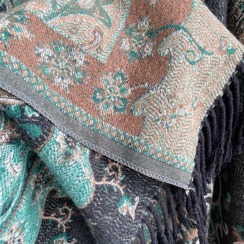 Écharpe de voyage confortable en forme de fleur de cajou tibétaine Buddha Stones pour l'automne et l'hiver - image 4