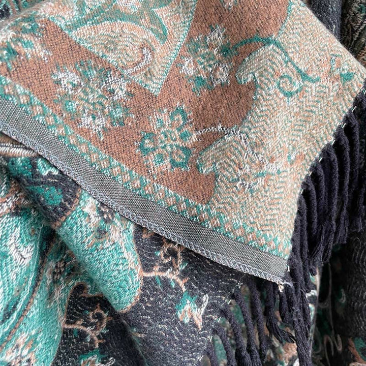 Écharpe de voyage confortable en forme de fleur de cajou tibétaine Buddha Stones pour l'automne et l'hiver - image 4