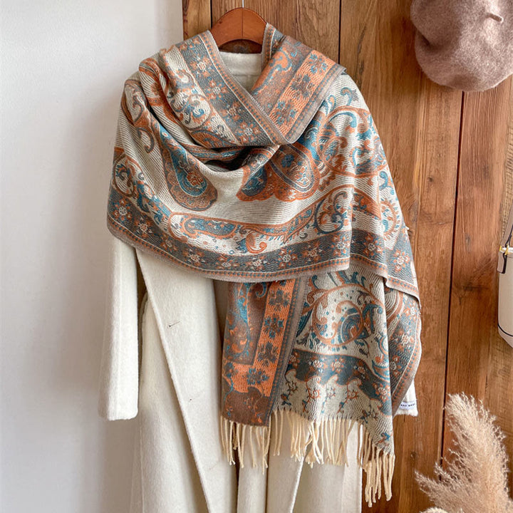 Écharpe de voyage confortable en forme de fleur de cajou tibétaine Buddha Stones pour l'automne et l'hiver - image 40