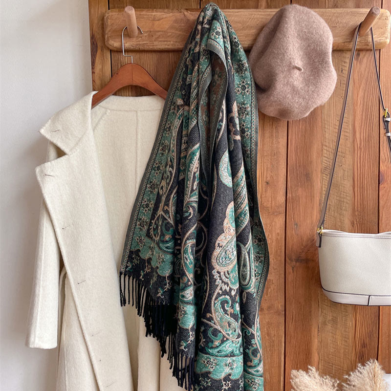 Écharpe de voyage confortable en forme de fleur de cajou tibétaine Buddha Stones pour l'automne et l'hiver - image 6