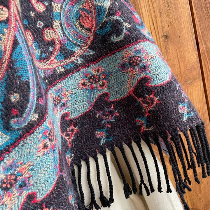 Écharpe de voyage confortable en forme de fleur de cajou tibétaine Buddha Stones pour l'automne et l'hiver - image 24