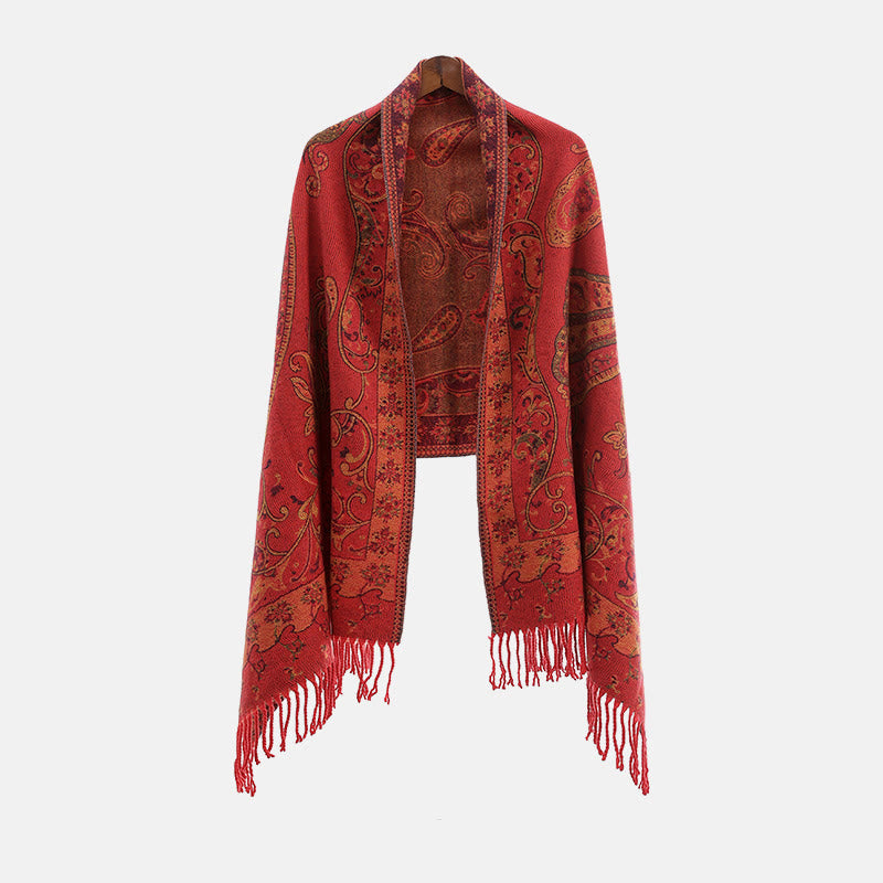 Écharpe de voyage confortable en forme de fleur de cajou tibétaine Buddha Stones pour l'automne et l'hiver - image 17