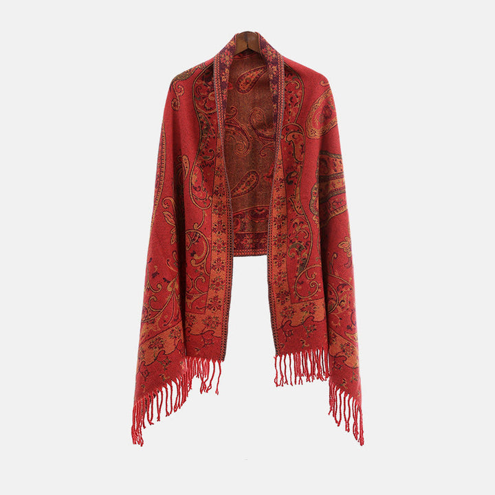 Écharpe de voyage confortable en forme de fleur de cajou tibétaine Buddha Stones pour l'automne et l'hiver - image 17