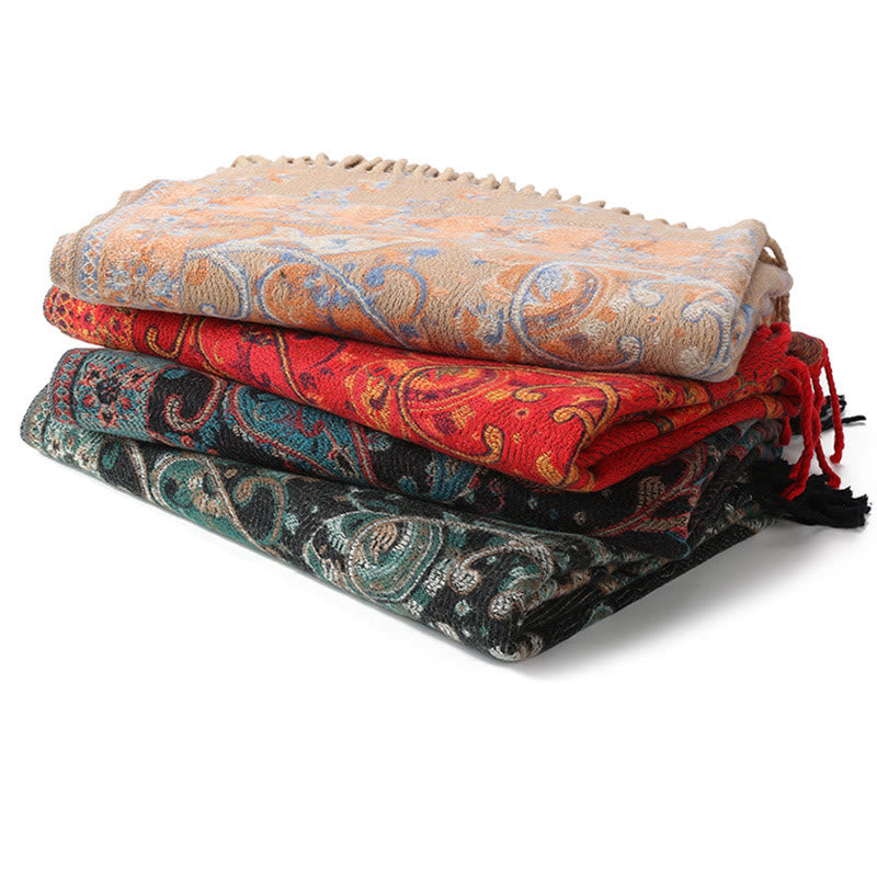 Écharpe de voyage confortable en forme de fleur de cajou tibétaine Buddha Stones pour l'automne et l'hiver - image 43